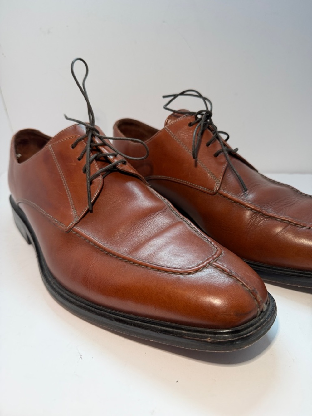 Cole Haan Tan Brown Leather Lace-Up Derbys